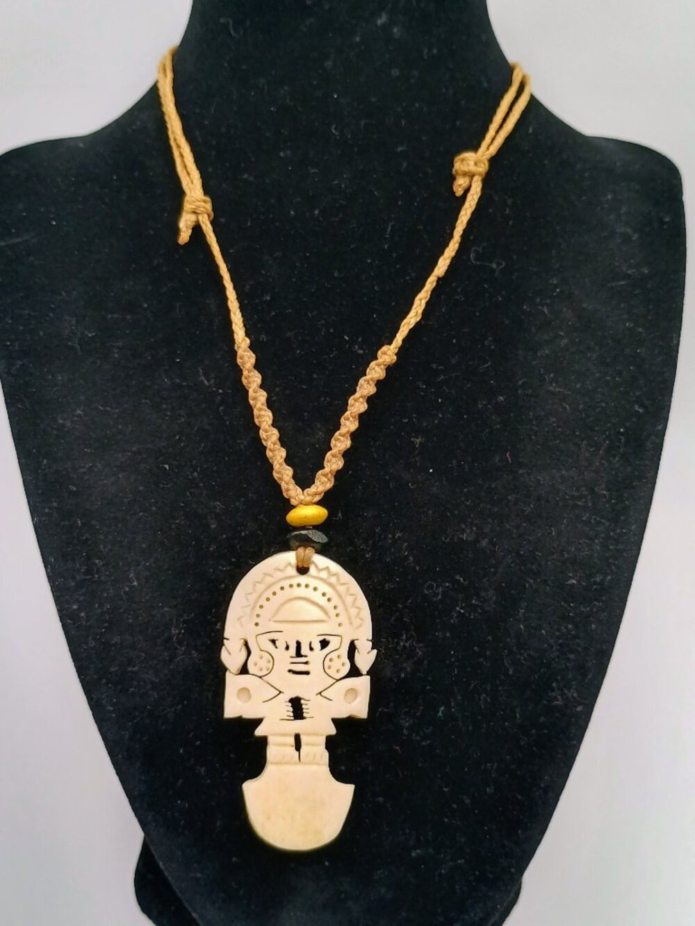 Peruvian Handmade Macrame Woven Tumi Necklace, Amulet for Protection and Luck